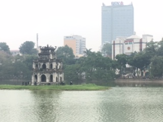 Turtle Tower on Hoan Kiem Lake in Hanoi
