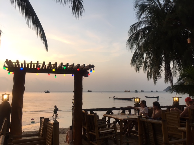 A white-sand beach on Koh Tao