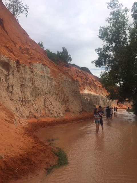 Red rock formations beside the Mui Ne Fairy Stream