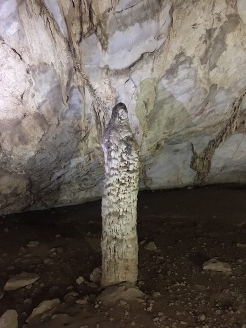 Stalactites hanging inside Paradise Cave
