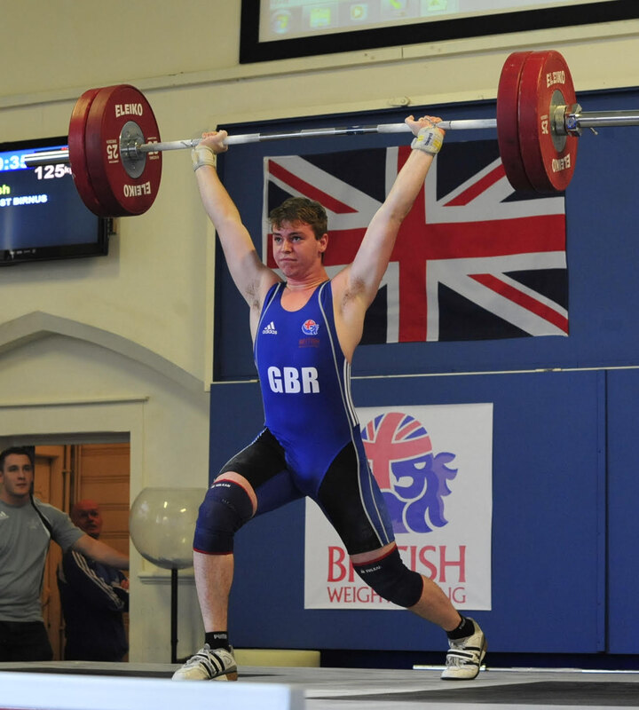 Josh Cox competing in weightlifting for Great Britain